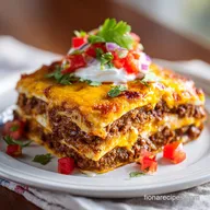 Beef Enchilada Casserole for 8 Servings: Layered and Baked