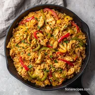 Chicken Fajita Casserole with Rice in 50 Min