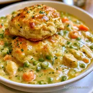 Chicken Pot Pie Casserole with Biscuits