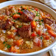 Vegetable Steak Soup for 8 Servings