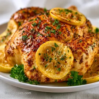 Baked Lemon Herb Chicken for 4 Servings Recipe Card
