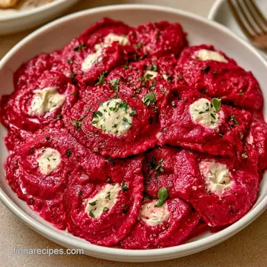 Beetroot Ravioli for 4 Servings Recipe Card