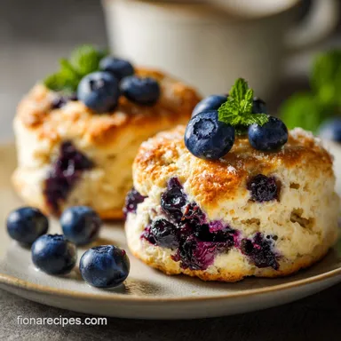 Blueberry Scones Recipe: Buttermilk & Lemon Glaze Recipe Card