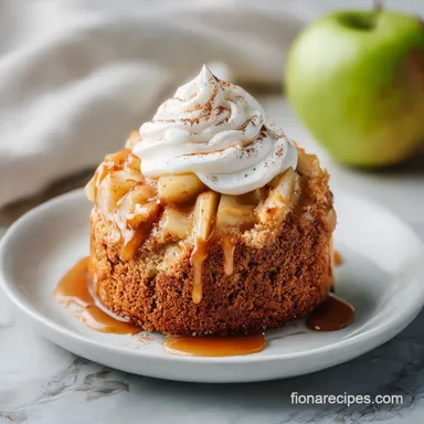 Caramel Apple Dump Cake with Fresh Apples and Cinnamon (12 Servings) Recipe Card