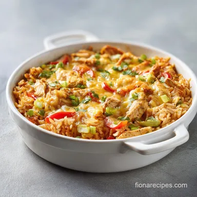 Chicken Fajita Casserole with Rice in 50 Min Recipe Card