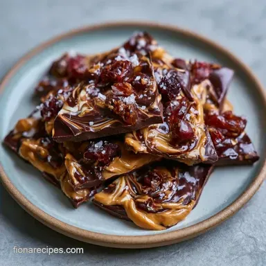 Chocolate Date Bark with Peanut Butter