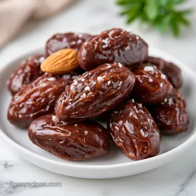 Chocolate Stuffed Dates with Almonds Recipe Card