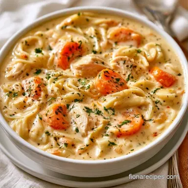 Chicken Noodle Soup Creamy for 8 Recipe Card