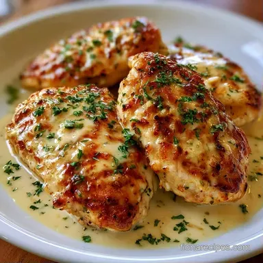 Creamy Garlic Chicken Breast for 4 Recipe Card