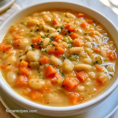 White Bean Soup in 30 Minutes Recipe Card