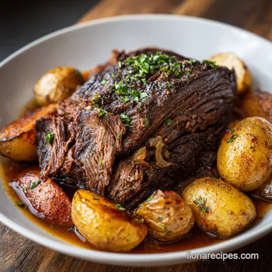 Crockpot Pot Roast with Potatoes and Carrots Recipe Card