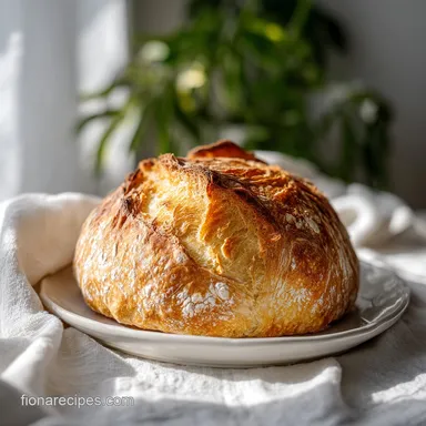 Easy No Knead Bread in 1 Hour: Crusty Artisan Loaf Recipe Recipe Card