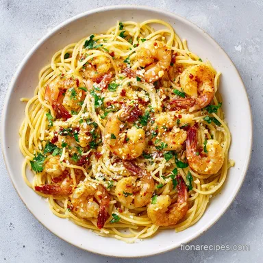 Garlic Butter Shrimp Pasta Recipe for 4 Servings