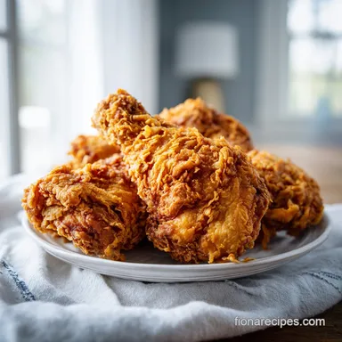 Grandma's Southern Fried Chicken: Crispy Golden for 6 Servings Recipe Card