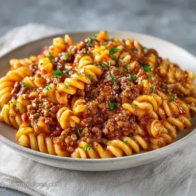 Ground Beef Pasta Skillet: One-Pot Recipe Card