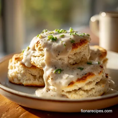Homemade Biscuits and Gravy in 45 Minutes Recipe Card