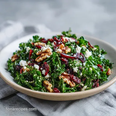 Kale Salad with Cranberry and Walnut in 20 Minutes