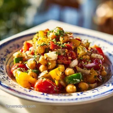 Mediterranean Chickpea Salad Recipe for 4 Servings