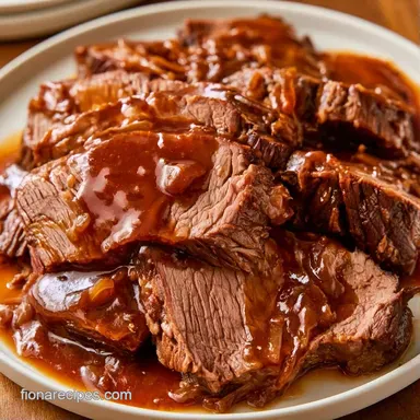 Slow-Cooked Onion Soup Mix Pot Roast Recipe Card