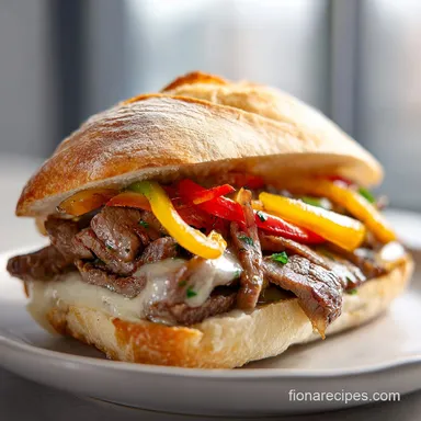 Philly Cheesesteak Sandwich with Provolone Recipe Card