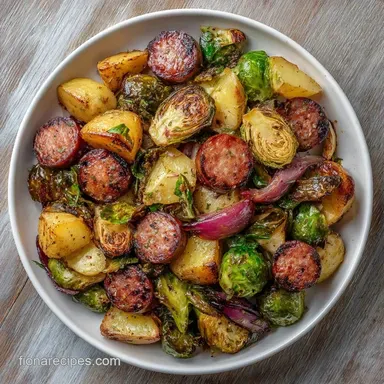 Sausage and Veggies: Charred and Crispy Recipe Card