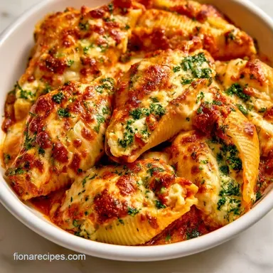 Stuffed Pasta Shells With Ricotta Baked Recipe Card
