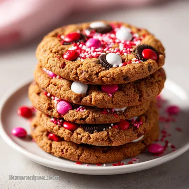 Valentines Day Oreo M&M Cookies: Baked