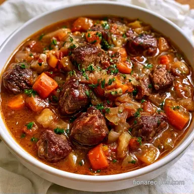 Vegetable Steak Soup for 8 Servings Recipe Card