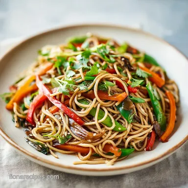 Vegetable Stir Fry with Noodles in 15 Minutes Recipe Card
