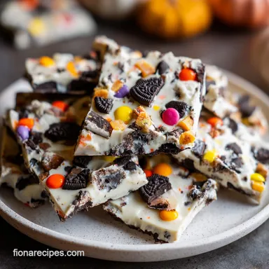White Chocolate Oreo Bark with Coconut Oil Recipe Card