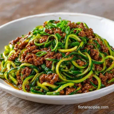 Zucchini Noodle Beef Stir Fry for 4 Recipe Card
