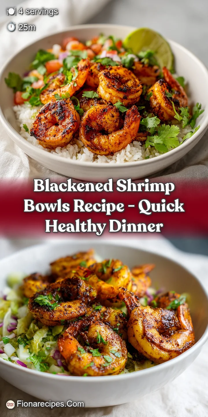 Close-up of juicy blackened shrimp with a spicy crust, nestled amongst tender grains of rice and brightly colored bell pep...