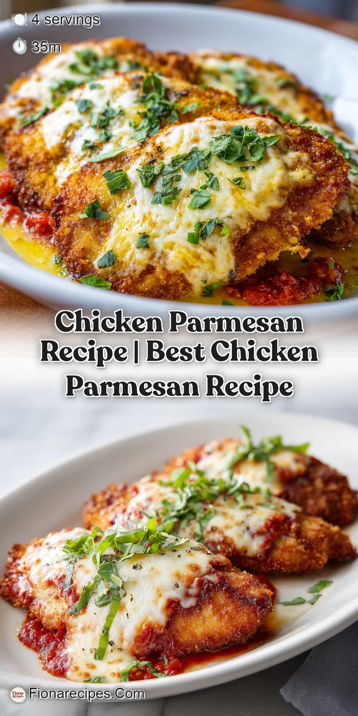 Close-up of a steaming chicken parmesan cutlet, showcasing its crispy breading and gooey melted cheese topping.