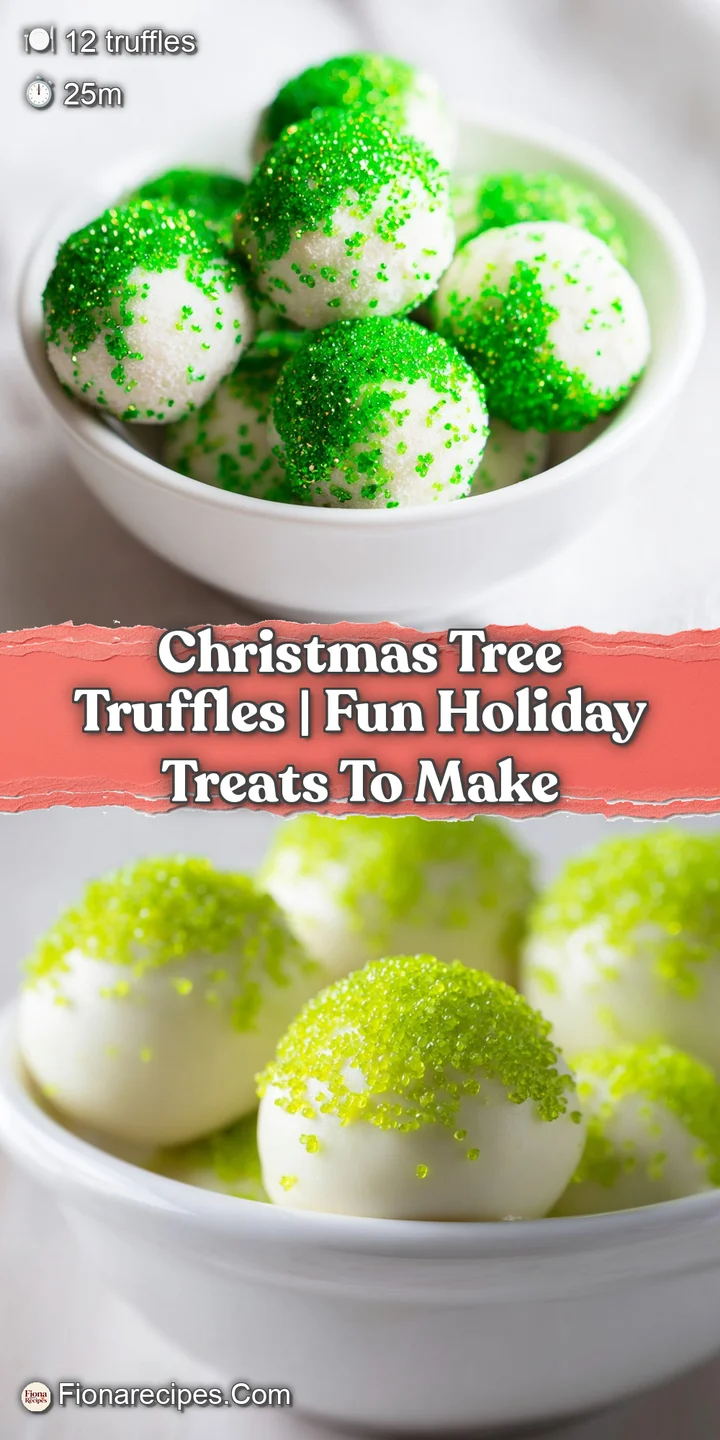 Extreme close-up of a lush green truffle featuring a tiny chocolate trunk and bright, shimmering nonpareils.