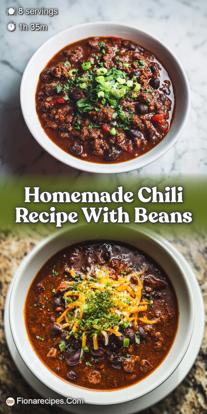 Close-up of steaming chili, showcasing rich, thick texture and colorful mix of ingredients, hinting at a savory, spicy war...