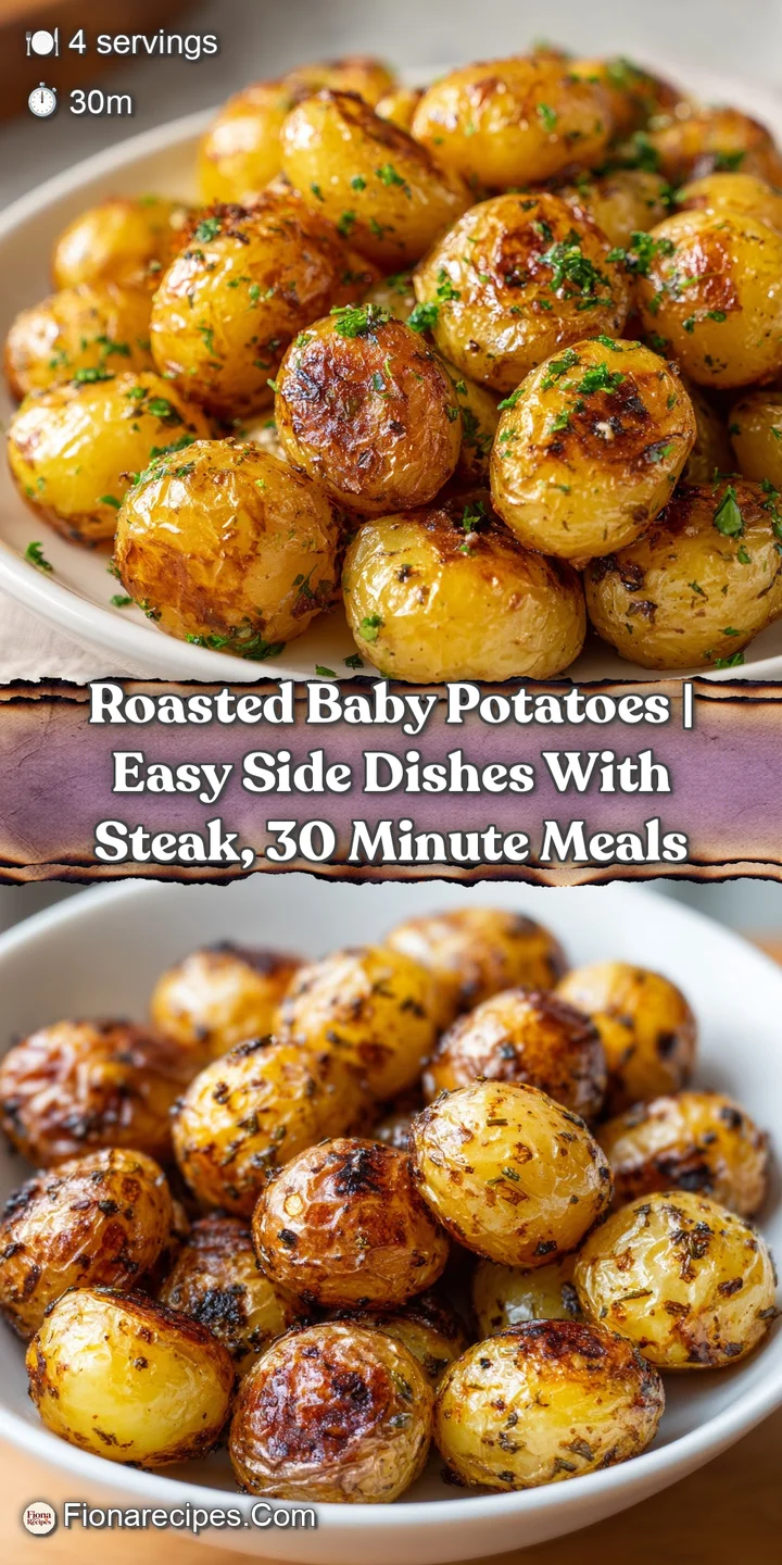 Close-up of tender, golden baby potatoes with hints of rosemary, showing their soft, fluffy interior.