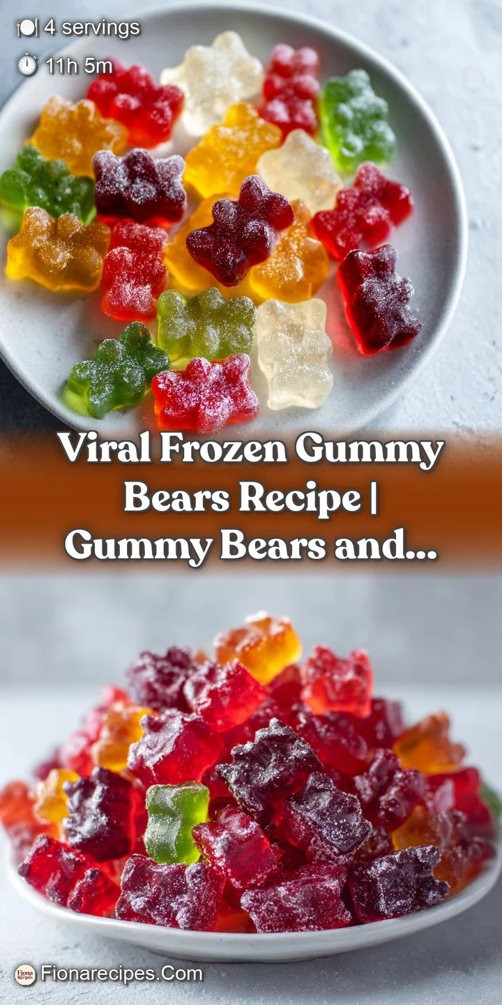 Close-up of glistening, intensely colored gummy bears, their chewy texture visible as they begin to frost in the cold.