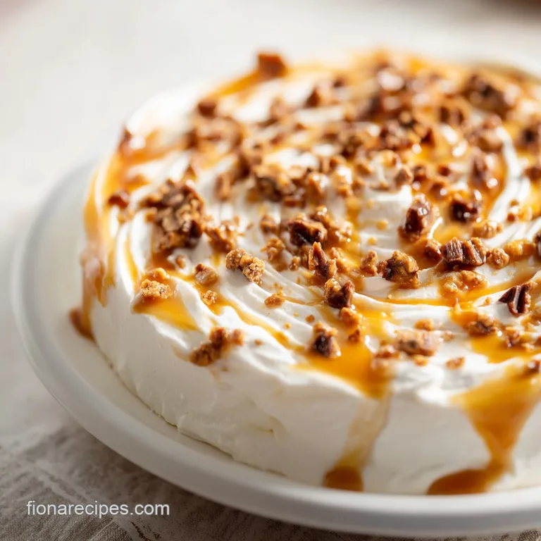 A creamy white dip swirled with amber caramel, surrounded by a neat fan of sliced tart green and red apples.