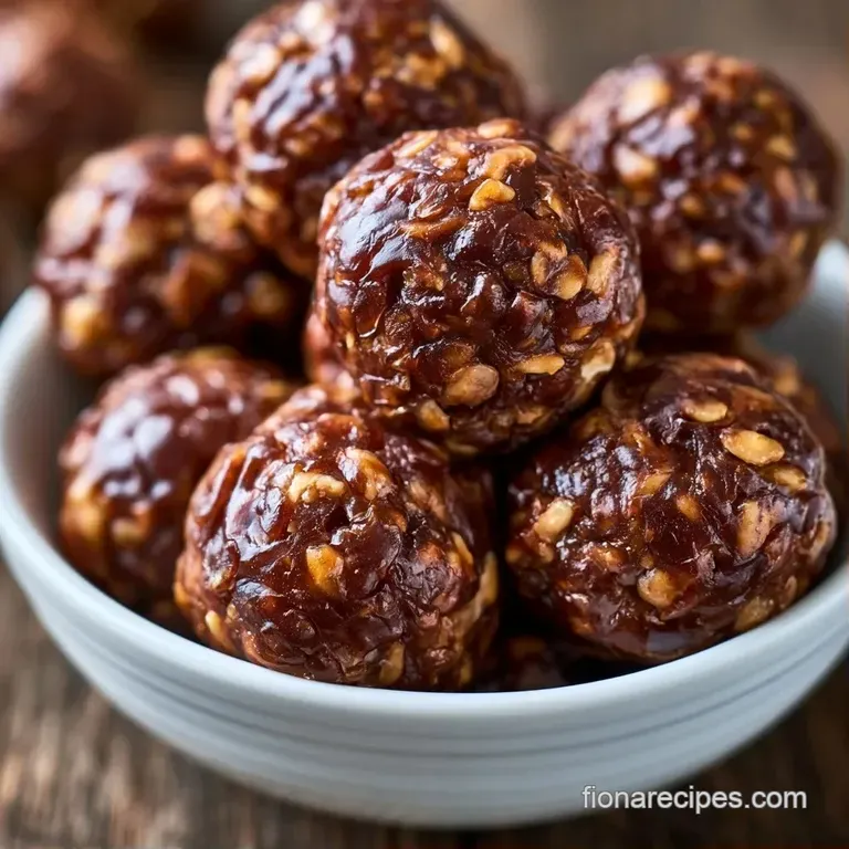 Small brown textured spheres arranged in a neat row on a wooden board, accented by a scattering of raw almonds.