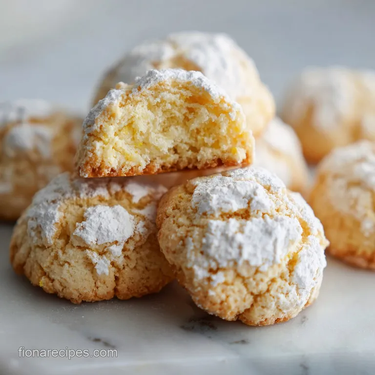 A delicate stack of pale yellow lemon cookies, drizzled with zesty white glaze, on a white plate.