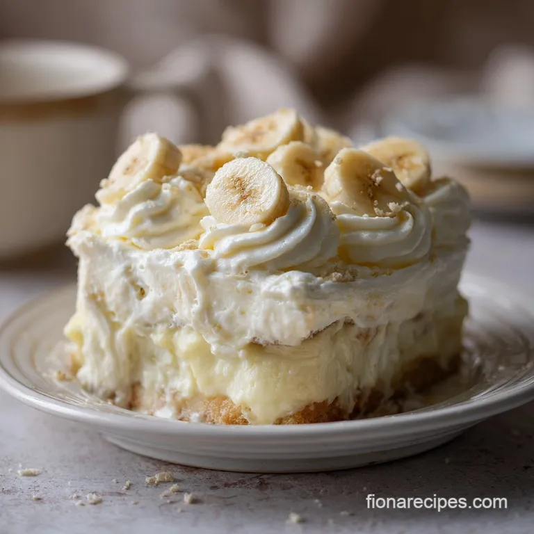 A vibrant yellow banana pudding dessert, swirled with whipped cream and sprinkled with cookie crumbs.