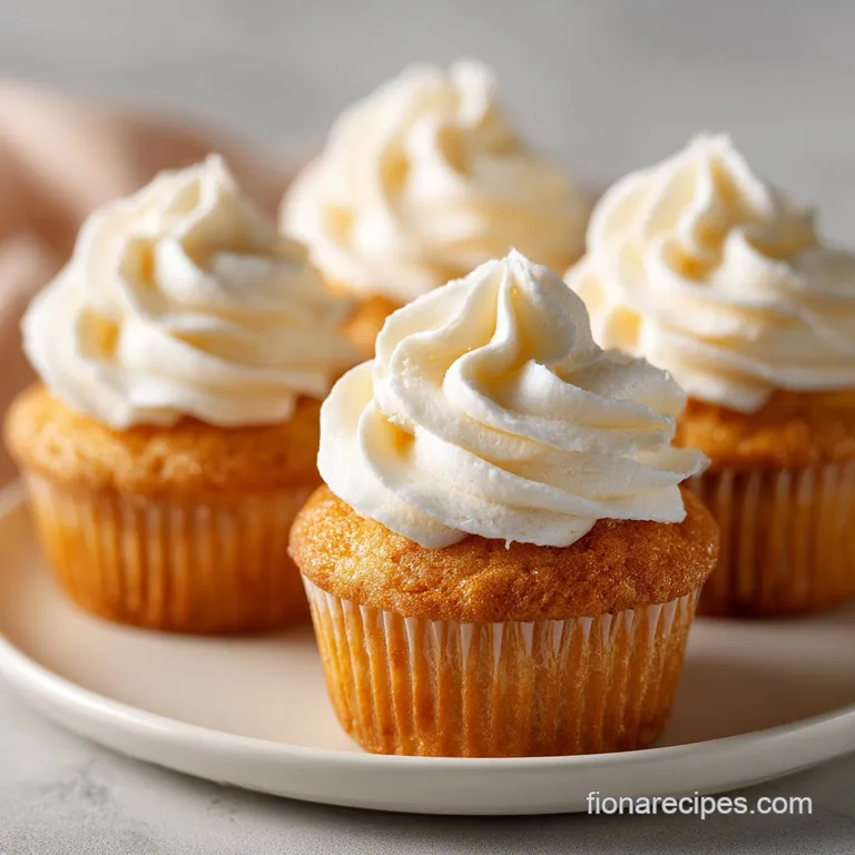 A single fluffy vanilla cupcake topped with a high swirl of buttercream and a fresh raspberry on a white ceramic plate.