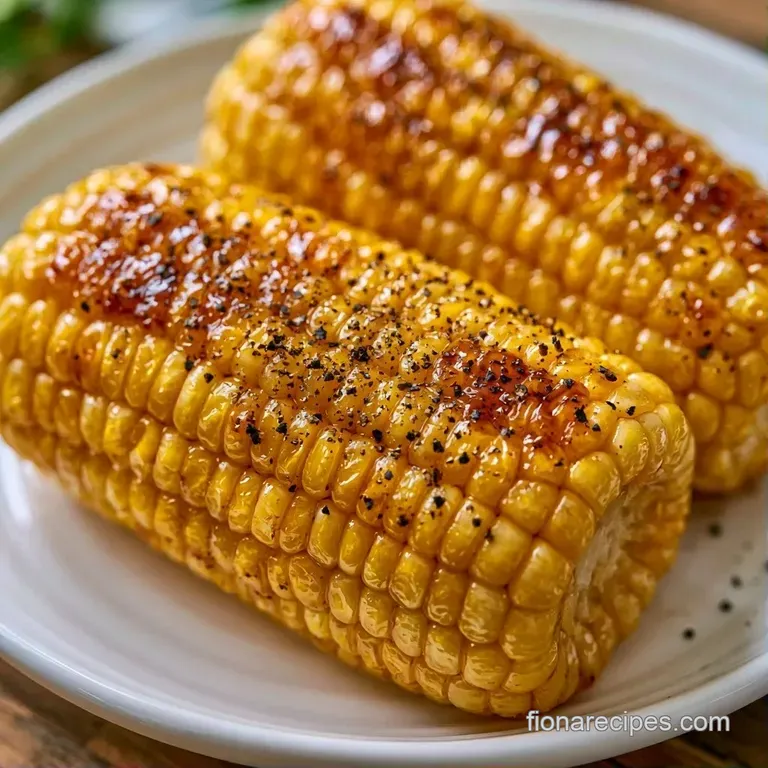 Rows of buttery yellow corn cobs on a white ceramic platter, accented by fresh lemon wedges and flakes of sea salt.