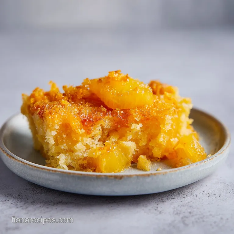 A rustic scoop of warm cobbler, revealing bright pineapple and a golden, buttery crust.