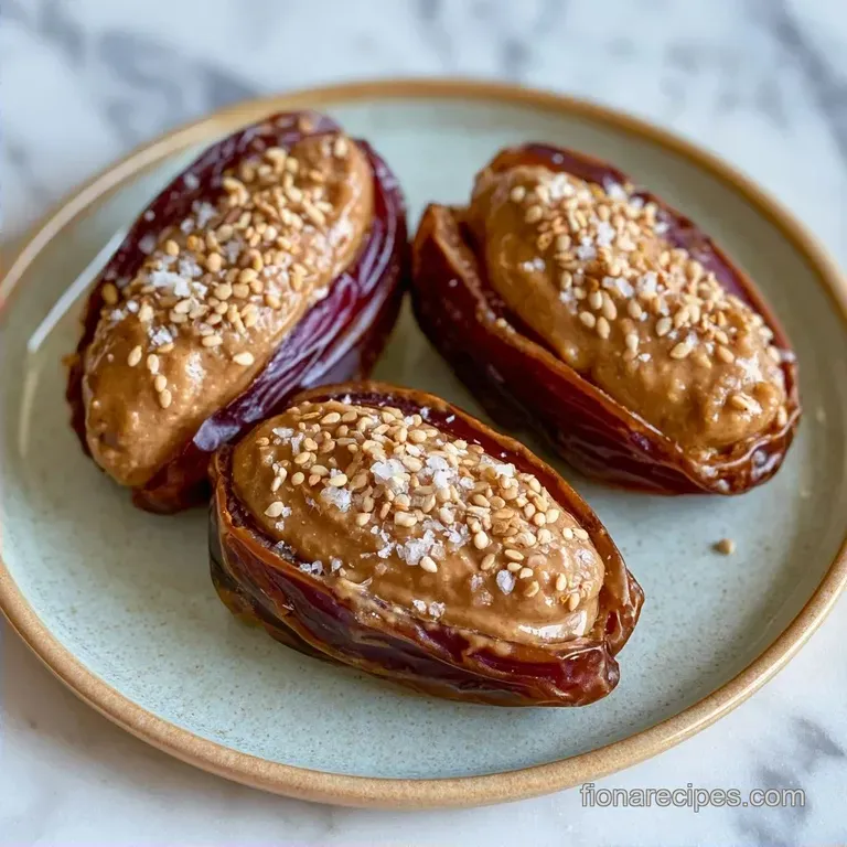 Salty Seed Butter Stuffed Dates in 5 Minutes