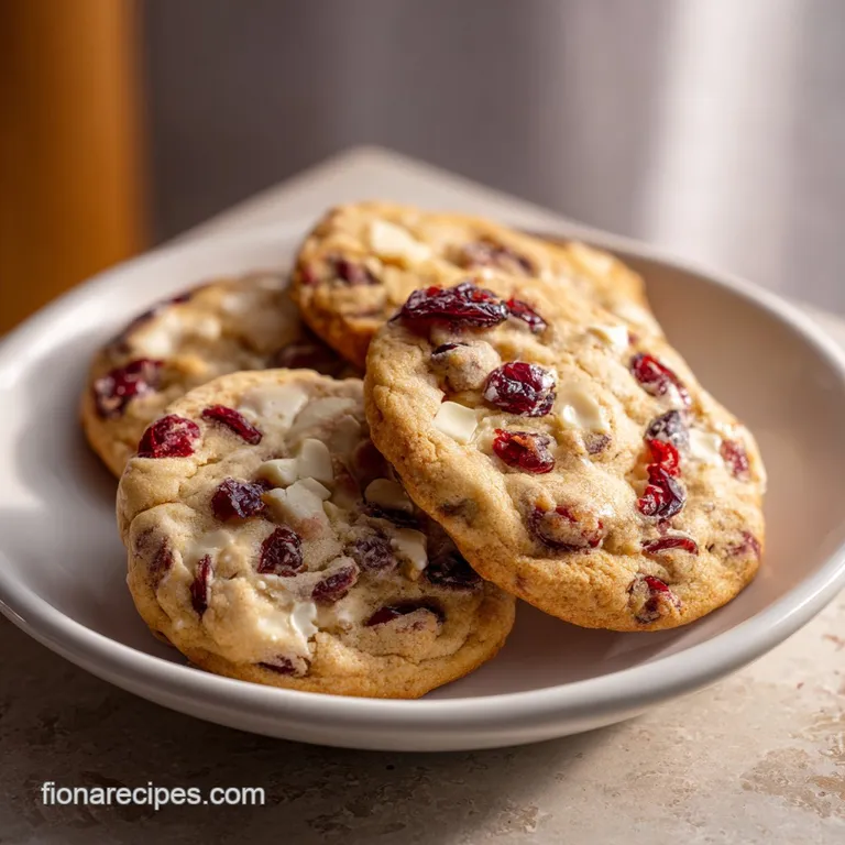 A stack of warm, soft cookies with melted white chocolate pools, dusted with powdered sugar.